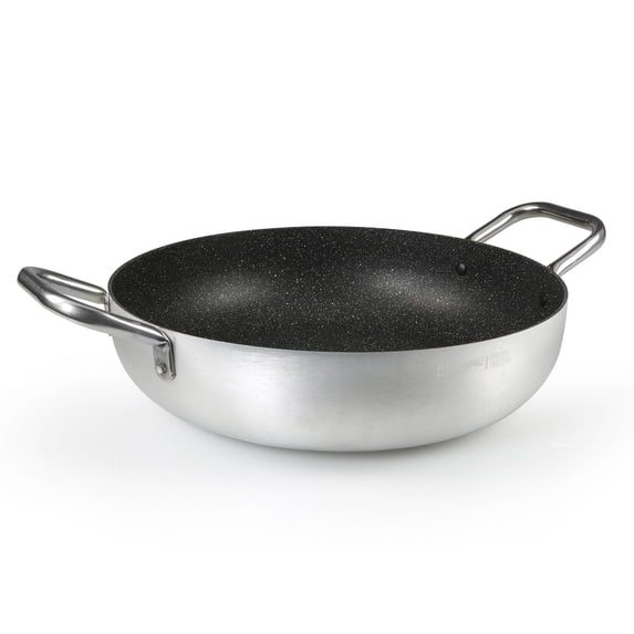 Flonal PROF PURA Non-Stick Deep Frying Pan with Two Handles 9.7 Qt (9.2 L) Forged Aluminum Double Handle Frypan with Nonstick Coating 14.2" (36 cm) Cooking Pan for Kitchen Skillet
