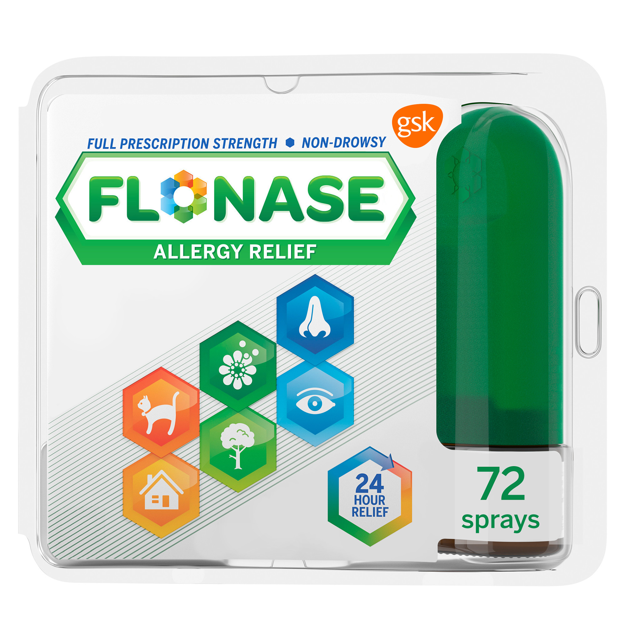 Flonase 24 Hour Non-Drowsy Decongestant Allergy Relief Medicine Nasal Spray, 72 Sprays - image 1 of 10