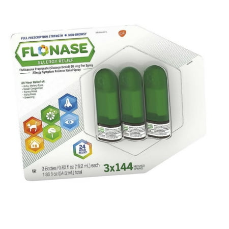 Flonase Non-Drowsy 24 Hour Allergy Relief Nasal Spray, 432 Metered Sprays Value Pack