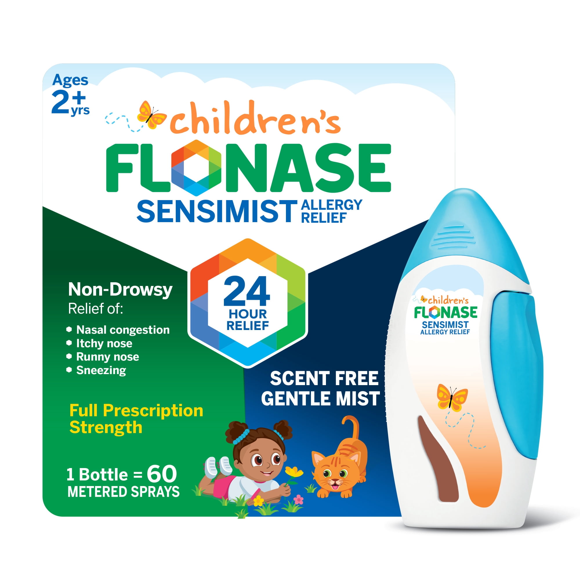 Flonase Sensimist Allergy Relief Spray, Non Drowsy Severe Allergy Medicine, 60 Sprays