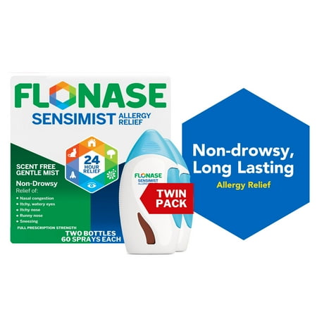 Flonase Sensimist Bundle for Children's & Adults Allergy Relief Medicine, Gentle Mist, 120 Sprays, 2 Pack