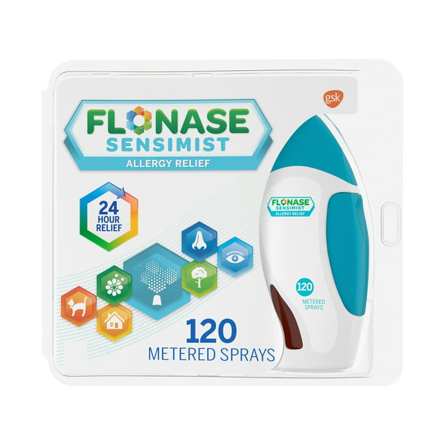Flonase Sensimist Non-Drowsy Decongestant Allergy Relief Medicine Nasal Spray, 120 Sprays