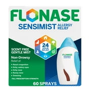 Flonase Sensimist Nasal Spray Non-Drowsy Decongestant Allergy Relief Medicine, 60 Sprays