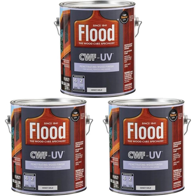 Flood 5 gal. Honey Gold Transparent CWFUV Exterior Wood Stain
