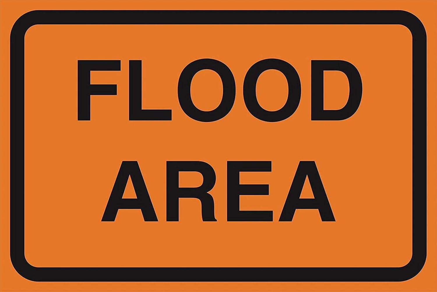 Flood Area Orange Road Street Construction Area Work Zone Safety Notice