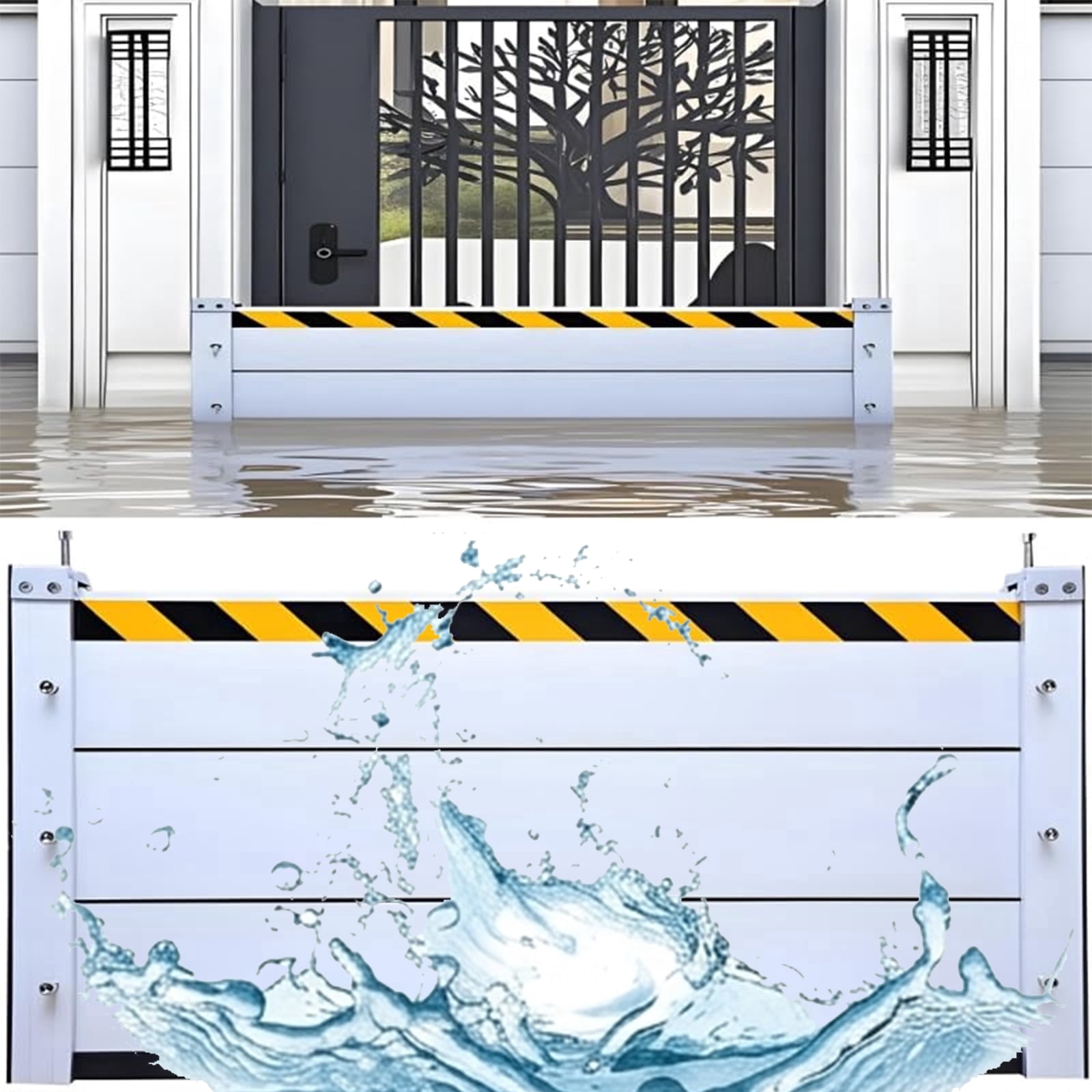 Flood Barriers for Home Exterior - Aluminum Alloy Outdoor Garage Doors Water Barriers for Flooding,H31.5 Inch/L21FT