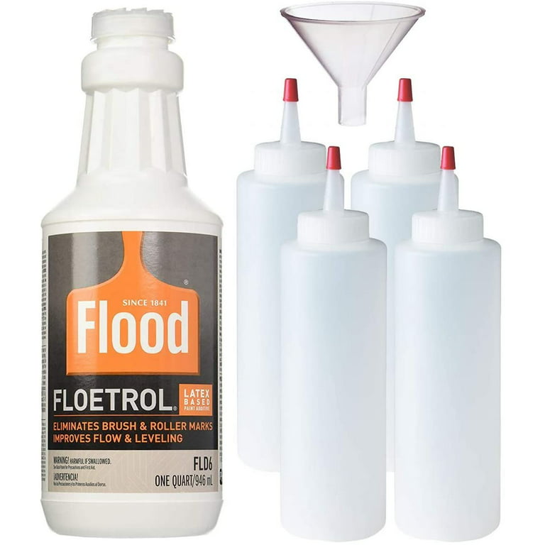 Flood Floetrol Additive (1 Quart), 4X 8-Ounce Squeeze Bottles, 1 Pixiss  2.5-Inch Funnel
