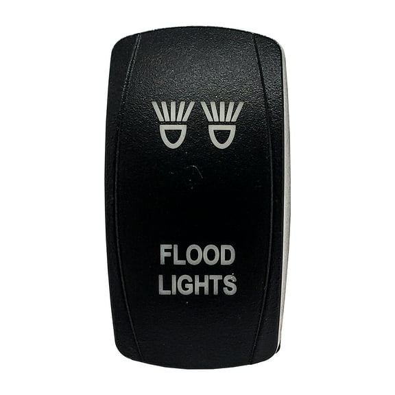 Flood Light OZ-USA On/Off  Rocker Switch 5-Pin SPST Laser-Etch Blue LED for Truck SUV UTV Polaris RZR XP Can-Am RV