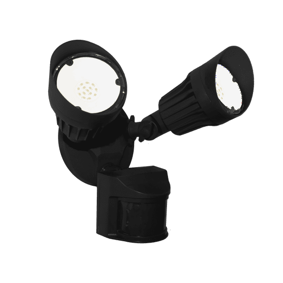 HOMEnhancements Outdoor Motion Sensor Flood Lights, 1900 Lumen, 20W, 3000K LED, Dual Heads