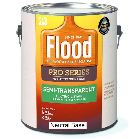 1 gal Flood FLD802 Neutral Base Pro Series Semi-Transparent Alkyd/Oil Stain