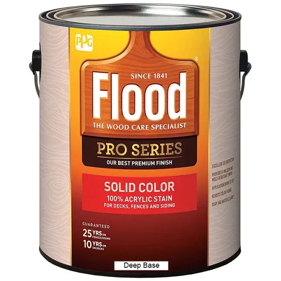 1 gal Flood FLD822 DEEP BASE Pro Series Solid Color Acrylic Stain