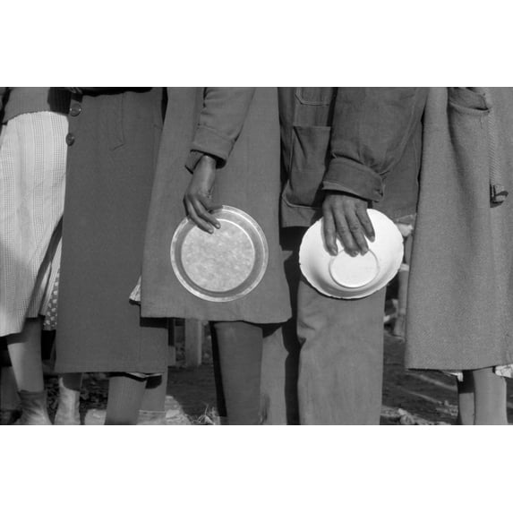Flood Refugees 1937. Npeople Waiting In Line At Camp For Flood Refugees In Forrest City Arkansas. Photograph By Walker