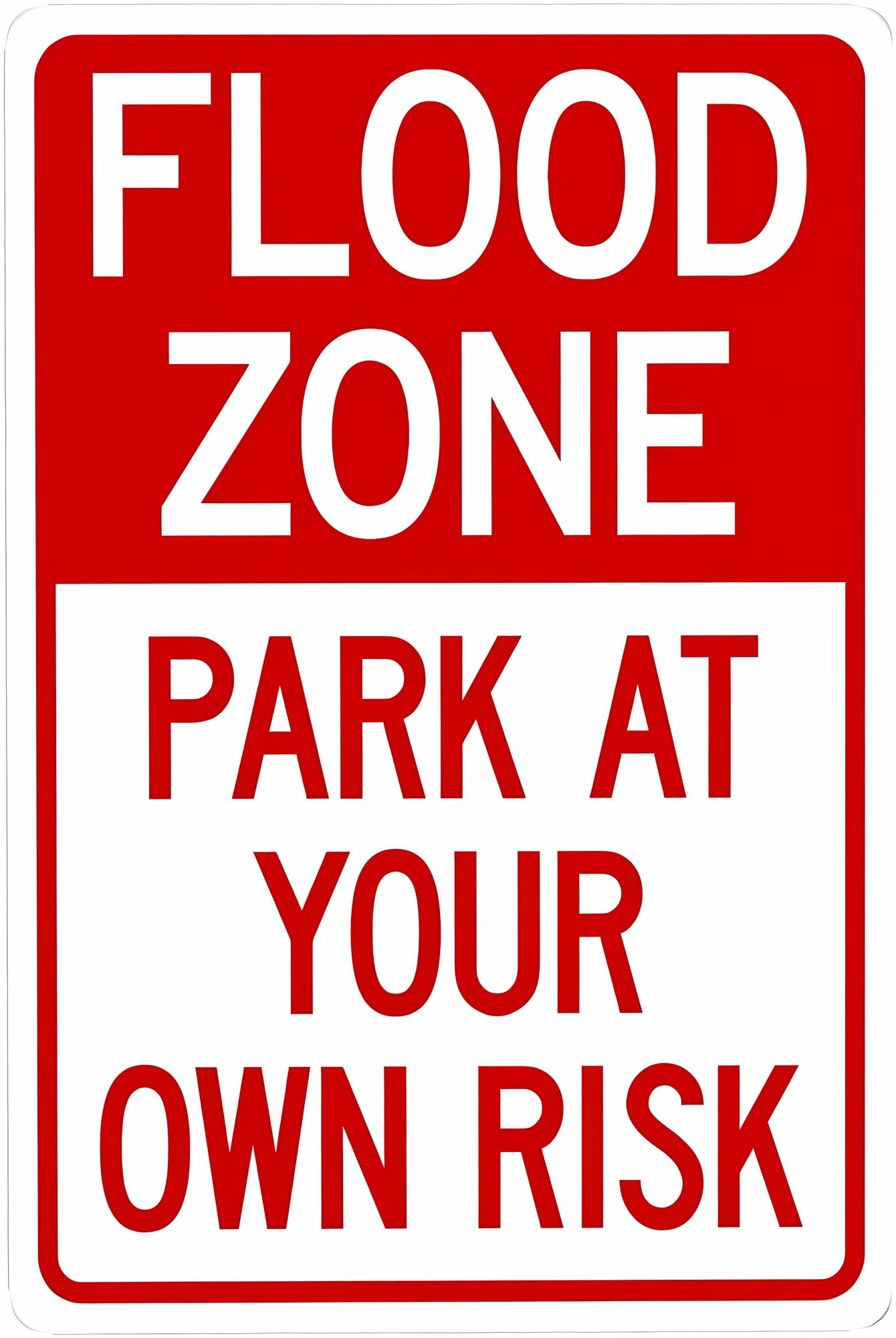 Flood Zone Sign - 8"x12" Metal Security Tin Warning Sign, Natural ...