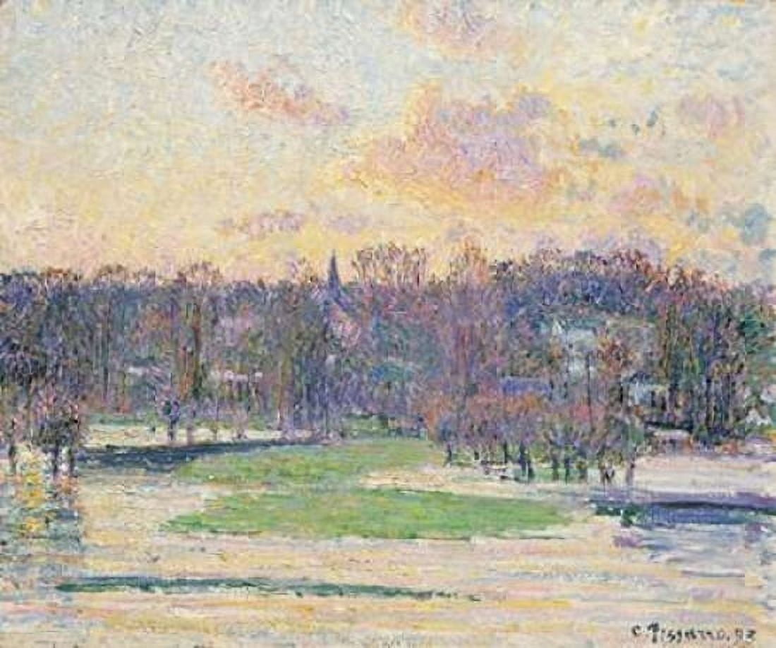 Flood at Sunset Canvas Art - Camille Pissarro (20 x 24)