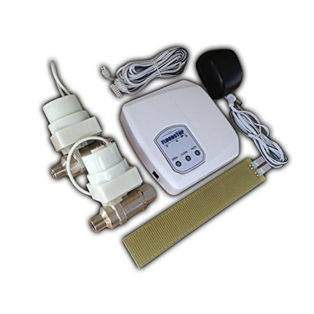 FloodStop Sink Leak Detector Kit with Automatic Water Shut-Off and Visual/Audible Alarms, 3/8" Compression, Hot & Cold Valves