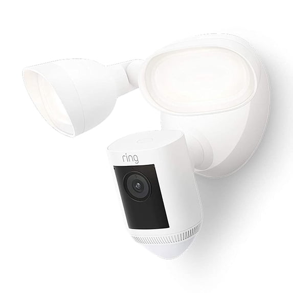 Floodlight Cam Wired Pro, Home or business security, Retinal 2K Video, Color Night Vision and Two-Way Talk with Audio+, White