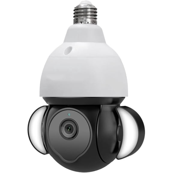 Floodlight Security Camera Bulb WiFi 5MP PTZ, Motion Detection with Auto Tracking, 355 Pan 90 Tilt, Night Vision, App Control, Indoor Outdoor Light Socket Camera