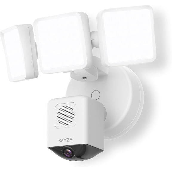Floodlight Camera Pro, PCMag Editors' Choice 3000-Ln LEDs, 2.5K HD Outdoor Security Camera, 180 Wide View, Motion Detection, Color Night Vision, Works with Alexa & Google-White