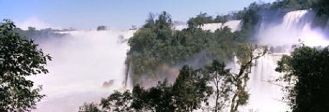 Floodwaters at Iguacu Falls Argentina-Brazil Border Canvas Art - Panoramic Images (18 x 7)