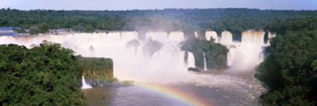 Floodwaters at Iguacu Falls Brazil Canvas Art - Panoramic Images (18 x 6)