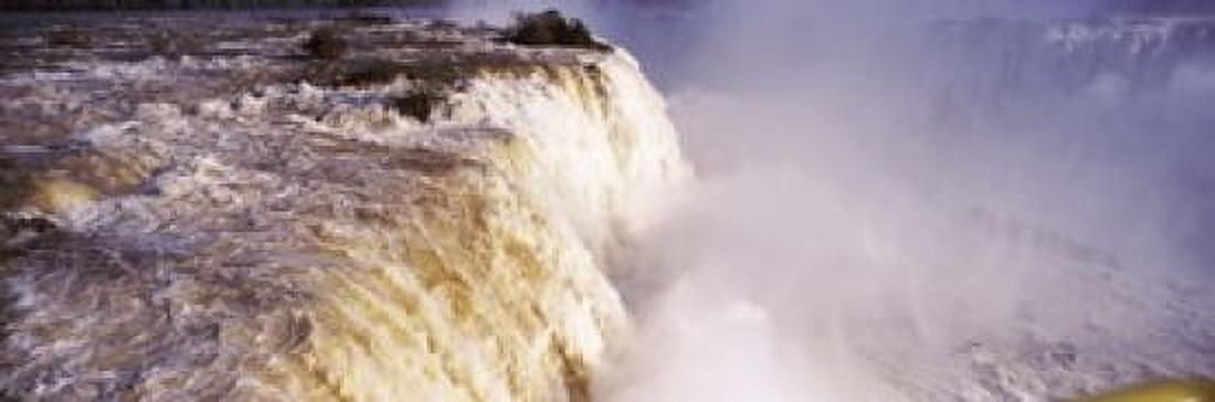 Floodwaters at Iguacu Falls Brazil Canvas Art - Panoramic Images (18 x 6)