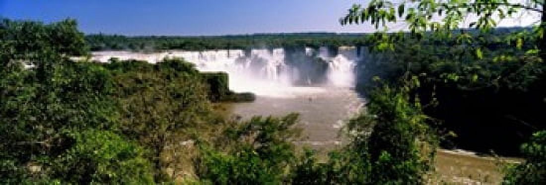 Floodwaters at Iguacu Falls Brazil Canvas Art - Panoramic Images (18 x 7)
