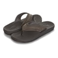 thumbnail image 1 of Floopi Flip Flops for Men Premium PU Leather Men Beach Sandals With Thick Texture Soft EVA Footbed Comfort Fit Sandals with Indoor & Outdoor Anti Skid Soles, Color Grey, Size 10, 1 of 8