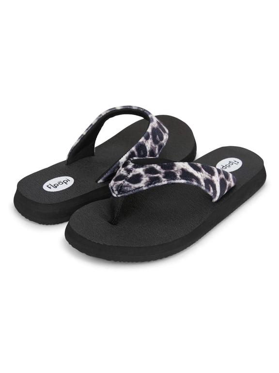 Flip Flops for Women Animal Print Casual Flat Yoga Mat Thong Women’s Sandals, Ladies Beach Sandals with Indoor & Outdoor Anti-Skid Soles.