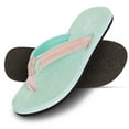 thumbnail image 1 of Floopi Flip Flops for Women Durable EVA Floral Textured Sandals Ladies Beach Sandals with Indoor & Outdoor Anti Skid Soles, Color Green, Size 9, 1 of 4