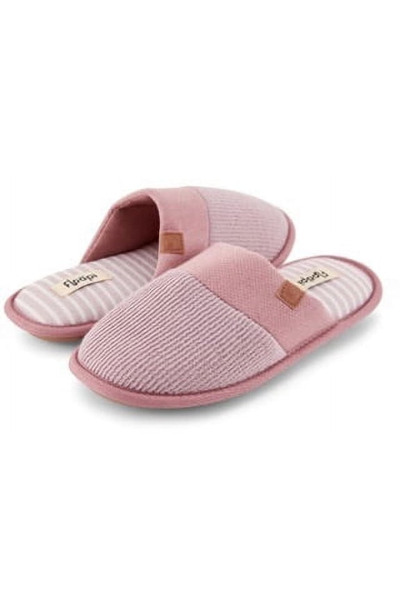 House Slippers for Women, Soft Ribbed Knit Closed Back Women Slipper, Multiple Layered Comfy Memory Insole Foam with Indoor & Outdoor Anti Skid Sole