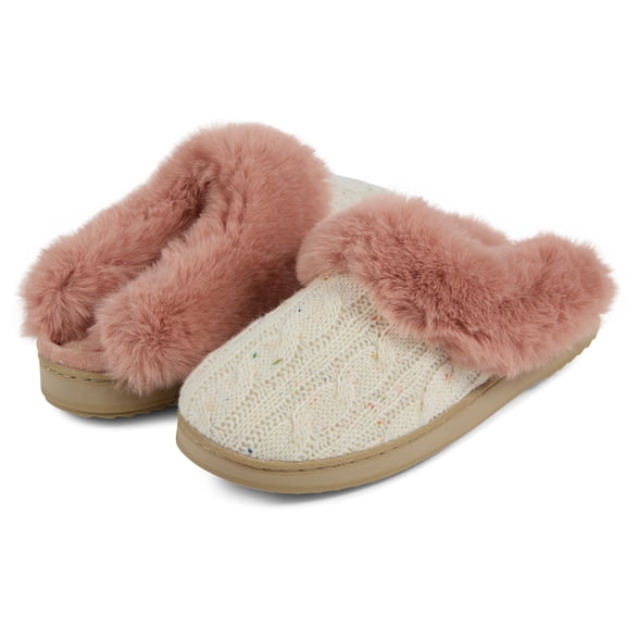 Floopi Women’s Cable Knit Scuff Slipper
