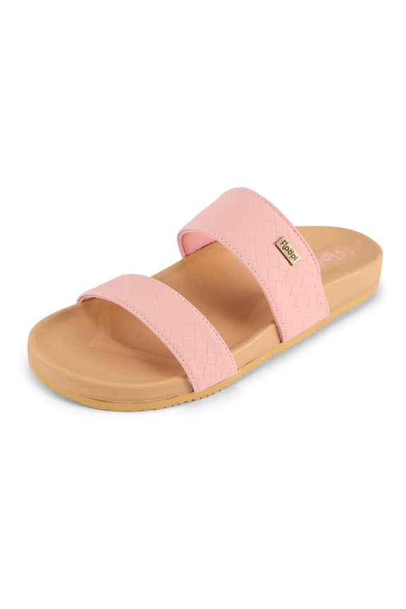 Women’s Double Strap Slide Sandals, Faux Leather Cross Strap Slides with Arch Support, Lightweight Non-Slip Comfort Sandals, Casual Slip-On Everyday Sandals for Women.