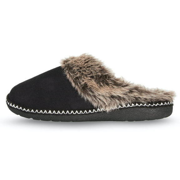 Floopi Women's Indoor Outdoor Aztec Faux Fur Lined Clog Slipper W/Memory Foam