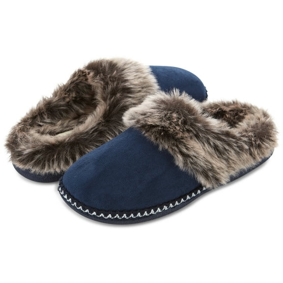 Floopi Women's Indoor Outdoor Aztec Faux Fur Lined Clog Slipper W/Memory Foam