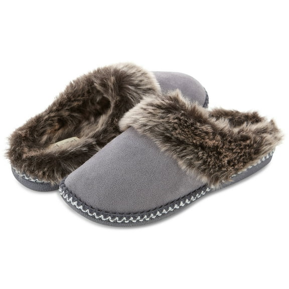 Floopi Women's Indoor Outdoor Aztec Faux Fur Lined Clog Slipper W/Memory Foam