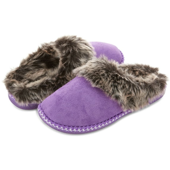 Floopi Women's Indoor Outdoor Aztec Faux Fur Lined Clog Slipper W/Memory Foam