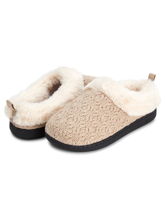 Women's Ivy Patterned Sweater Knit Clog Slipper - Size XL
