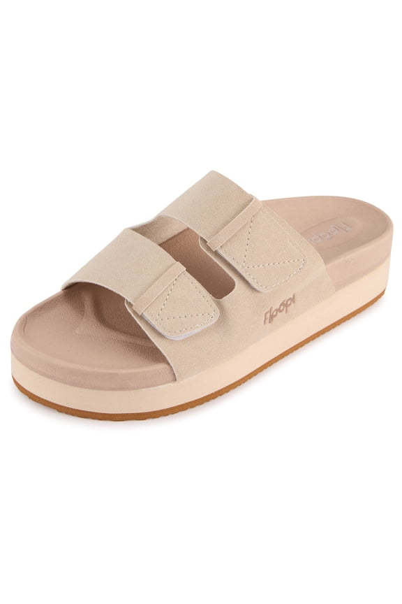 Women’s Wedge Slide Sandals, Adjustable Double Strap Microsuede Slides, 2” Platform Comfort Sandals, Lightweight Non-Slip EVA Sole, Casual Summer Slip-On Shoes for Women