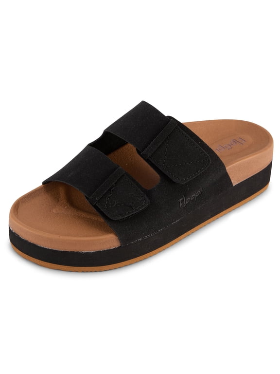 Women’s Wedge Slide Sandals, Adjustable Double Strap Microsuede Slides, 2” Platform Comfort Sandals, Lightweight Non-Slip EVA Sole, Casual Summer Slip-On Shoes for Women