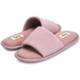 thumbnail image 1 of Floopi Women's Open Toe Soft Knit Slide W/Embroidery Stitch Jersey Insole Memory Foam Slipper, 1 of 5