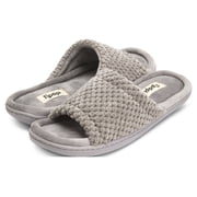 Floopi Women's Popcorn Slide Slipper W/Velour Insole Open Toe Slipper W/ Memory Foam