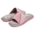 thumbnail image 1 of Floopi Women's Soft Waffle Slide W/Accent Knit Strap Open Toe Slipper W/ Memory Foam, 1 of 5