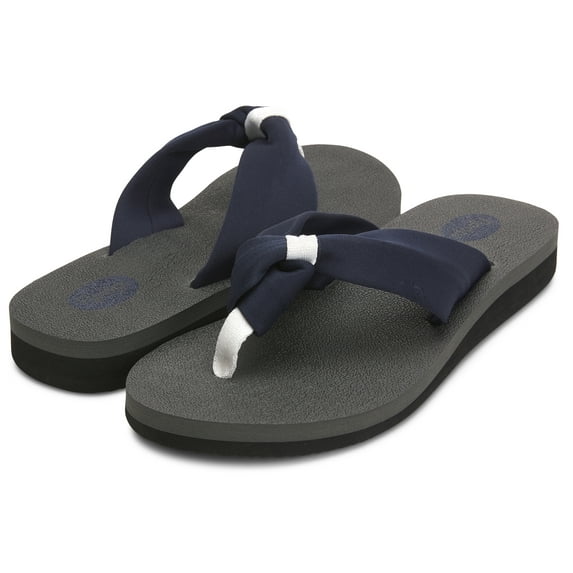 Floopi Women's Summer Thong Slides Knot Detail Yoga Mat Footbed Flip Flops