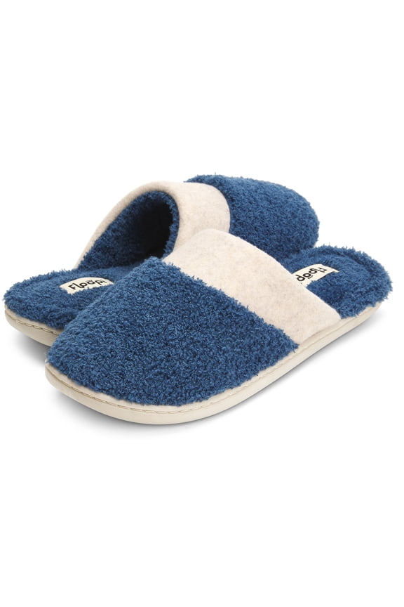 Women's Super Soft French Terry Upper/Insole Closed Toe Clog Slipper W/Felt Collar Trim Slipper W/ Memory Foam