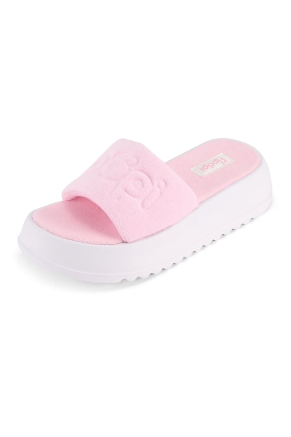 Women’s Terry Wedge Slide Sandals, Soft Terry Cloth Platform Slides, 2” Comfort Wedge, Lightweight Non-Slip Slip-On Sandals, Casual Cozy Summer Slides for Women