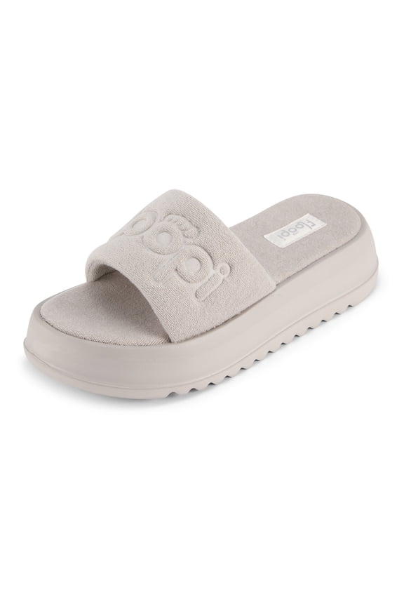 Women’s Terry Wedge Slide Sandals, Soft Terry Cloth Platform Slides, 2” Comfort Wedge, Lightweight Non-Slip Slip-On Sandals, Casual Cozy Summer Slides for Women