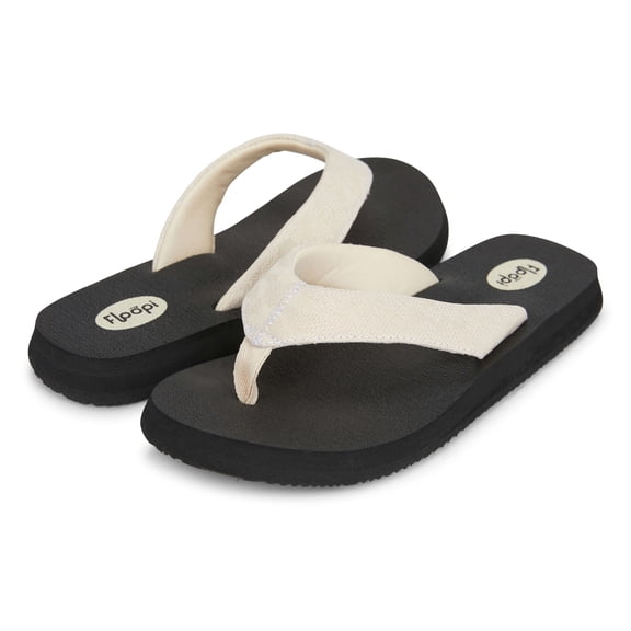 Floopi Women's Thong Flip Flops Summer Sandals for Beach W/Yoga Mat Footbed