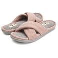 thumbnail image 1 of Floopi Women's Ultra Soft Padded Felt Criss Cross Slide W/French Terry Memory Foam Slipper, 1 of 5