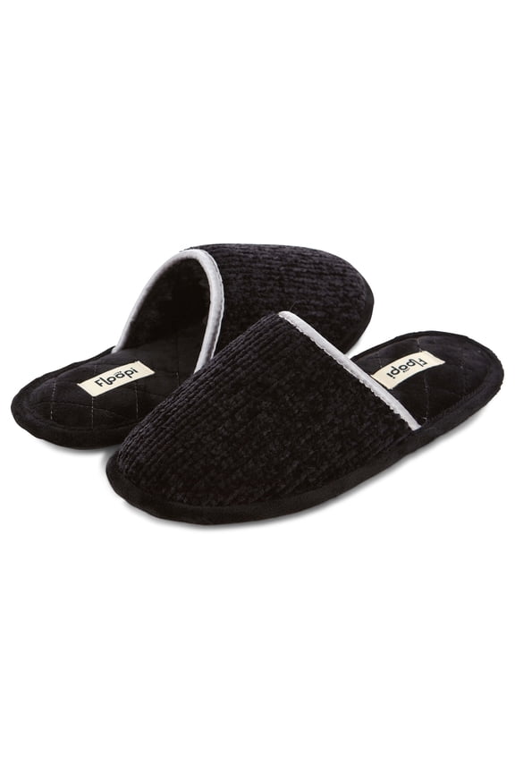 Womens Chenille Scuff Indoor/Outdoor Memory Foam Slippers