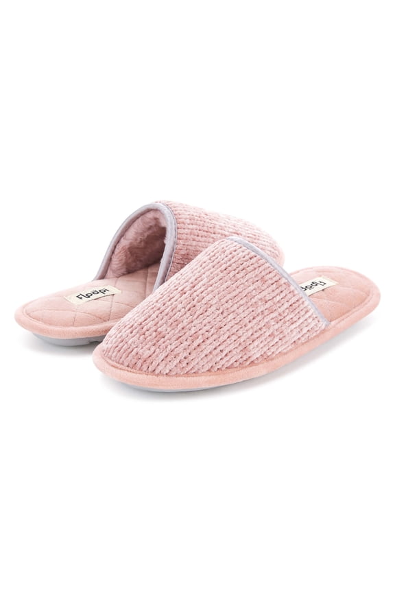 Womens Chenille Scuff Indoor/Outdoor Memory Foam Slippers